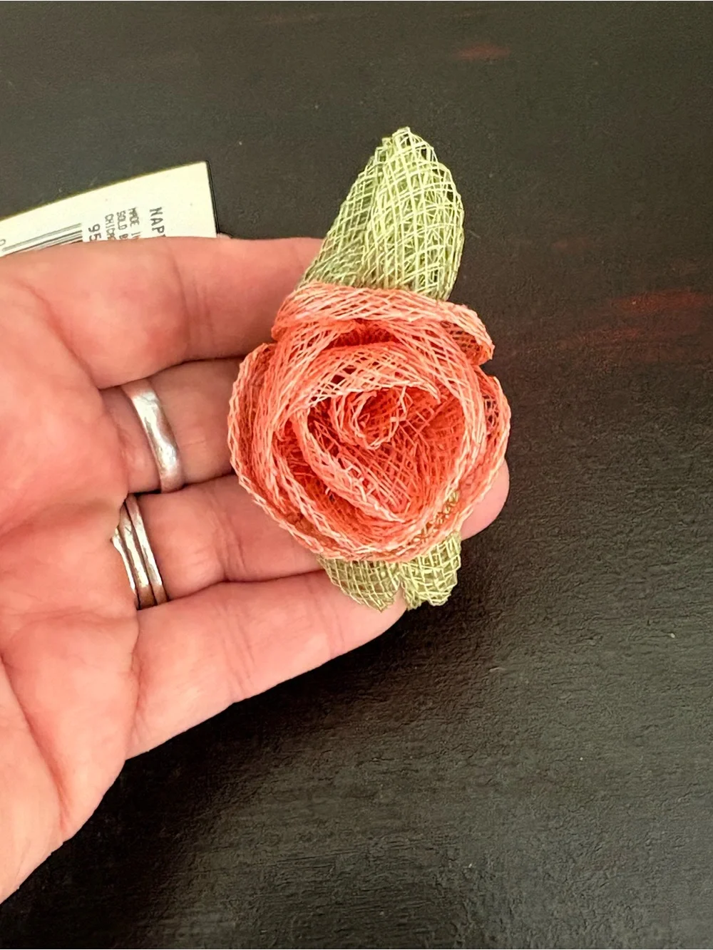 Sears, Roebuck & Co Vintage Floral Rose Napkin Rings set of 8